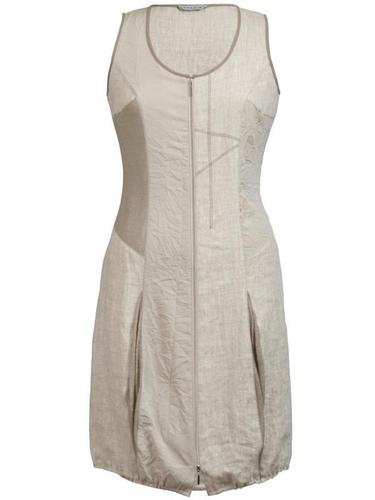Beige Linen Zip Dress