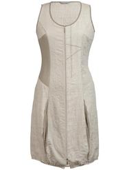 Beige Linen Zip Dress