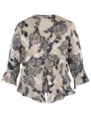 Vanilla & Navy Applique Emb Floral Devoree Shrug