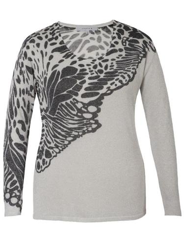 Silver Lurex Butterfly Print Jumper