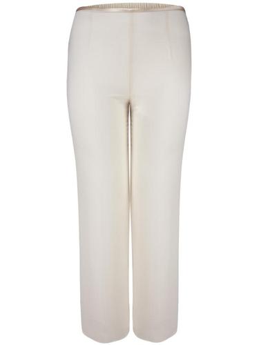 Cream Satin Trim Chiffon Trouser