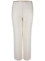 Cream Satin Trim Chiffon Trouser