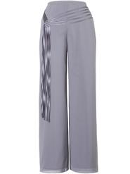 Silver Grey Spaghetti Belt Chiffon Trouser