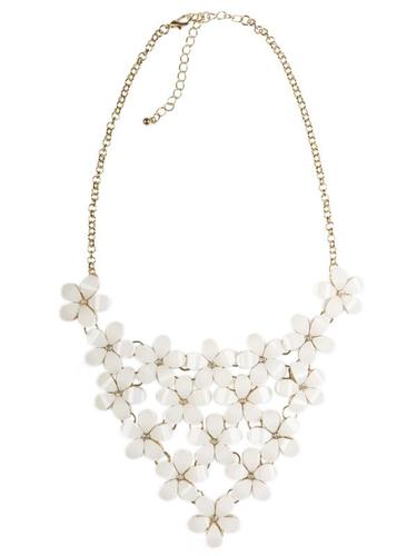 Hummingbird at Chesca Cream Floral Necklace